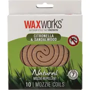 Waxworks Citronella and Sandlewood Coils 10 Pack