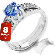 Ring Sizer Adjuster for Loose Rings - 8 Pack Easy-Clip Guards, Fits Flat