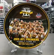 122968 HAWTHORN HAWKS 2015 AFL PREMIERS THREE PEAT TEAM IMAGE COLLECTOR PLATE