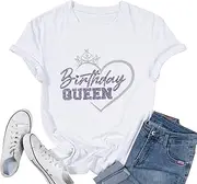 [LUKYCILD] Birthday Shirts for Women My Day My Way My Birthday T Shirt Funny Letter Printed Shirt Party Tee Top