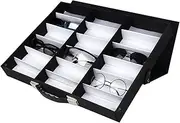 [HAMKVBPR] Sunglasses Storage Box Portable Folding Compartment Sunglasses Suitcase Display Box Eyewear Display Case
