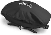 [weber] Premium Grill Cover | Portable BBQ Cover Fits Q 200/2000 Series | Breathable UV & Water-Resistant Barbecue Covers BBQ Accessories for Outdoor Cooking & Grilling - Black (7118)