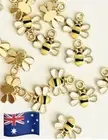 6pcs Enamel Colorful Alloy 12x10mm Bees Honeybee Pendant Charms DIY Art Craft