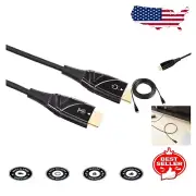High-Speed 50ft HDMI Fiber Cable - 18Gbps, 4K, Ethernet Ready, Black
