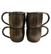 Lot Of 4 Moscow Mule Mug Hammered Copper Finish 16 oz cup metal New