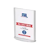 Double Sided Oval Clear Acrylic Leaflet Menu Holder 4x6" Pocket Desk Organizer