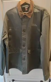 Eddie Bauer Whidbey Barn Chore Coat Jacket Corduroy Collar Workwear Green 2XL