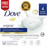 Dove Original Deep Moisturizing Beauty Bar Soap, Gentle Clean, 3.75 oz (4 Bars)
