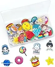 Cinvo 40 Pcs Acrylic Pins Bulk Decoration Cute Cartoon Pins Lapel Pin Set Locking Pins Backs Brooch Badge Bar Pins for Backpack Bags Clothing Jackets Hats Caps DIY Crafts(40 Assorted Styles), Acrylic