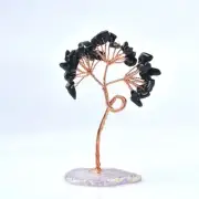 Colored Crystal Tree of Life with Agate Base Chakra Healing Gemstone Home Decor