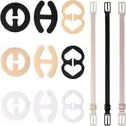 [Aodogshi] 12 Pcs Bra Strap Clips,Elastic Non-slip Strap Holder,Elastic Bra Straps Holders Adjustable Bra Extender For Women，Underwear Extension Buckle