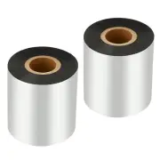1.96"x984' Wax Thermal Transfer Ribbon, 2 Roll 1" Core Ink Out Ribbon, Black