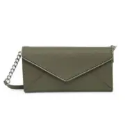 NWT Rebecca Minkoff Cleo Wallet On Chain Crossbody Leather Handbag Green Olive