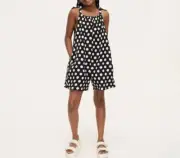 Kate Spade Target Girls Polka Dot Linen Tie Shoulder Romper Black Polka Dot D37