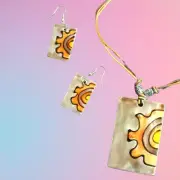 Ladies SUNSHINE Shell Necklace & Earrings Set Hippy Boho Hipster J21 Design 2