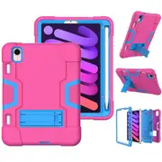MCC Stylish Shockproof iPad mini 6 2021 Case Cover Heavy Duty Kids Apple [Magenta+Blue]