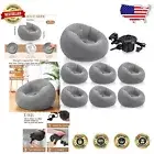 Portable Inflatable Couch Set with 6 Bean Bag Chairs and Quick-Inflating Pump