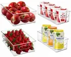 Pantry & Kitchen Fridge Clear Plastic Organizer Storage Bin Containers (4-Pack)