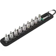 Wera 05003884001 Belt A Imperial 1 Zyklop Bit Socket Set Hex Socket 1/4"Dr, 9Pcs