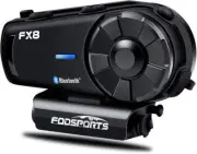 FODSPORTS FX8 Motorcycle Bluetooth Intercom with Music Sharing,Helmet Bluetooth
