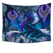 Blue Dragon of Fate Fantasy Creatures Tapestry