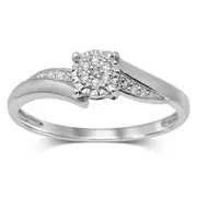 Brilliant Illusion Diamond Set Ring in 9ct White Gold