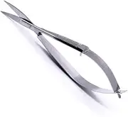 Curved Stainless Steel Squeeze Scissors - Grooming, Eyebrow Trimming, Embroidery Spring, Thread Snips - Curved Tip Craft Scissors (Silver)