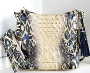 Brahmin Katie Jaguar Ombre Crossbody Leather Shoulder Bag+ Wallet+ Tassel NWT