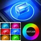 1× USB RGB LED Flash Car Light Neon Atmosphere Ambient Bright Lamp Accessories