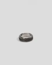 [REPUBLIK] REPUBLIK Men's Spinner Scale Ring in Silver Size Large L Silver