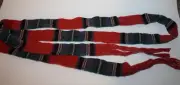 Pendleton Red Green Blue Black White Wool Strip 72" Fabric Remnant w Fringe