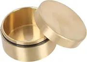 Vaguelly Pure Brass Round Storage Case Sealed Metal Jewelry Holder Medicine Box Stain Protection