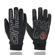 1 Pair Man Winter Cycling Gloves Warm Fleece Full Finger Glove Bicycle Waterproof Windproof Motorcycle Gloves ski gloves_M