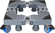 QWUE Mobile Base With 4 Locking Wheels And 8 Strong Feet 20.04”-23.62”, Heavy Duty Furniture Dolly for Washer, Mini Refrigerator and Dryer, Adjustable Mini Fridge Stand Washing Machine Stand Pedestal
