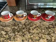 Set Of 4 Espresso Cups W/Saucer