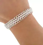 Napier Signed Silver Tone Interlock Link Chain Bracelet For Women 7 " Vintage