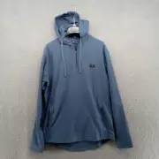 Travis Mathew Shirt Mens Small Blue Heather Peacoat Sip And Savor 1/4 Zip Hoodie
