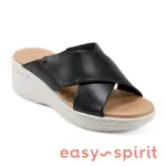 【EASY SPIRIT】SEBINDIE8 素面交叉雙帶厚底拖鞋(黑色)