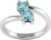 [Shine Jewel] Designer Heart Shape Blue Topaz Gemstone 92.5 Sterling Silver Wedding Ring