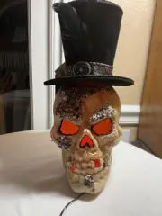 Christian Lacroix SKULL WITH TOP HAT EMBELLISHED SILVER BEADS FEATHER NWT