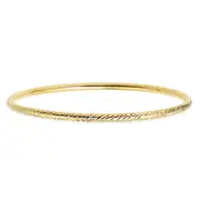 Zamel's 9ct Yellow Gold Silver Filled 63cm Diamond Cut Golf Bangle Jewellery