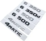 NPZPTFVFNR 3D Flat Font Letters G350 G500 G350d G55 V8 Kompressor Emblem Fit for Mercedes Fit for Benz G Class W463 Car Trunk Nameplate Logo Sticker(Silver,G55)