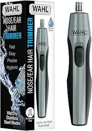 Wahl Clipper Battery Operated, Precision Ear and Nose Hair Trimmer for Men, Hygienic Nose Trimmer with Rinseable Blade for Easy Cleaning, Perfect for Travel – Model 3026462