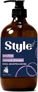 Style It Natural Oatmeal Shampoo for Sensitive Dogs, 500ml - All Natural Ingredients, Deodorising, Oatmeal, Shea Butter & Aloe Vera, Soap Free, Paraben & Sulphate Free, PH Balanced
