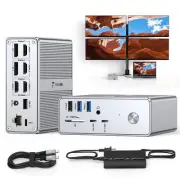 TobenONE Quad Monitor Docking Station with 4 HDMI, 18-in-1 DisplayLink