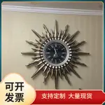 M2O8輕奢客廳太陽鐘錶裝飾鍾美式復古石英鐘大號壁鐘酒店掛鐘歐式