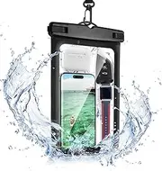 Waterproof Phone Pouch,IPX8 Universal Waterproof Case Underwater Dry Bag Compatible to iPhone 15 13 12 Pro Max SE2 11 Pro XR X 8 7 6s Plus Galaxy S21 S10 Note 10 Google Pixel Up to 8.2" (Black)