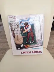 Vtg Sealed Vintage Caron Wonder Art Nostalgic Golfer Latch Hook Set Art 4112