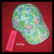 NWT Lilly Pulitzer Run Around Hat Multi Feline Good Adjustable Baseball Cap