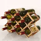 Foldable Free Standing Wooden Wine Rack Wine Storage Cabinets For Home Kitchen